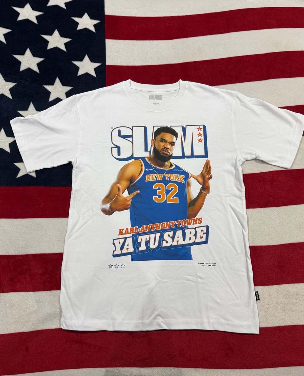 SLAM Karl-Anthony Towns New York Knicks Ya Tu Sabe Cover White T-Shirt